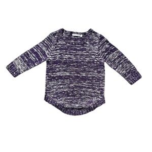 Purple and white knit sweater - perfect for fall / colder weathers